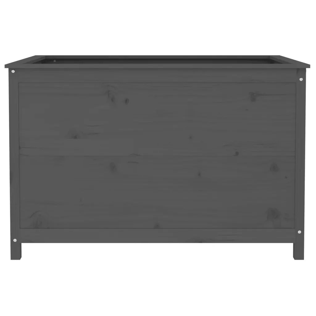 Fioriera | Cassetta per fiori | Vaso Rialzata Giardino Grigia 119,5x82,5x78cm Massello Pino