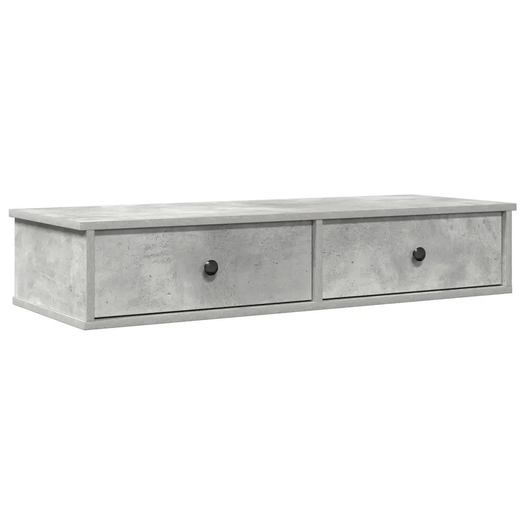 Scaffale a Parete con Cassetti Grigio 100x37,5x19 cm Truciolato