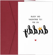 Carta di Auguri per il Primo Compleanno di Papà, Nuova Carta di Auguri per il Primo Compleanno di Papà, Regalo per Papà, Bambino Ragazzo Figlio Bambina Figlia - Inclusa Busta