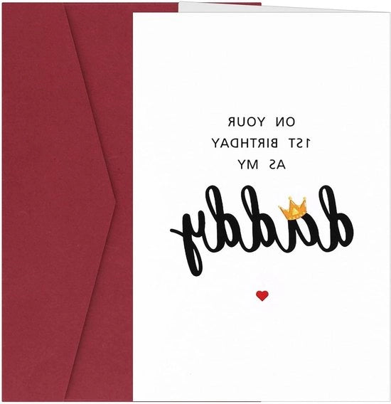 Carta di Auguri per il Primo Compleanno di Papà, Nuova Carta di Auguri per il Primo Compleanno di Papà, Regalo per Papà, Bambino Ragazzo Figlio Bambina Figlia - Inclusa Busta