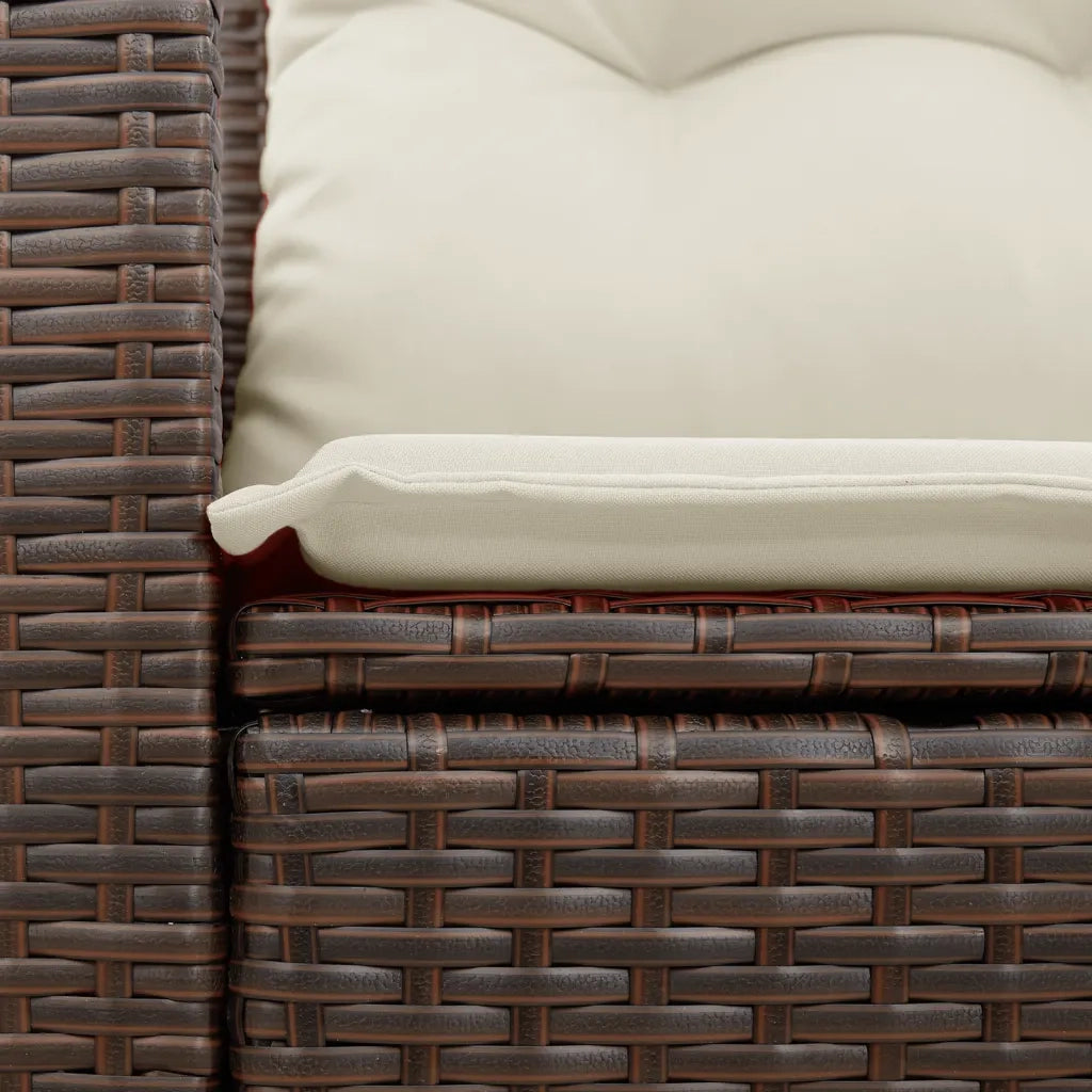 Divano da Giardino a 2 Posti-Sofa da giardino con Cuscini in Polyrattan Marrone 830404