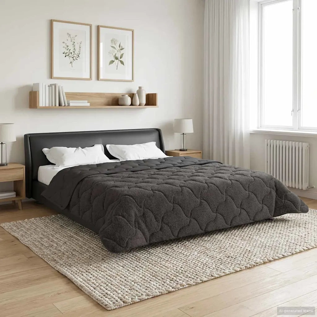 Duvet Invernale Trapuntato Antracite 220 x 260 cm 42026311