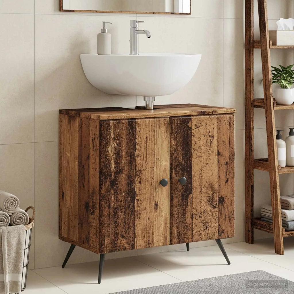 Armadio per Lavabo da Bagno BREDA Legno antico 897453