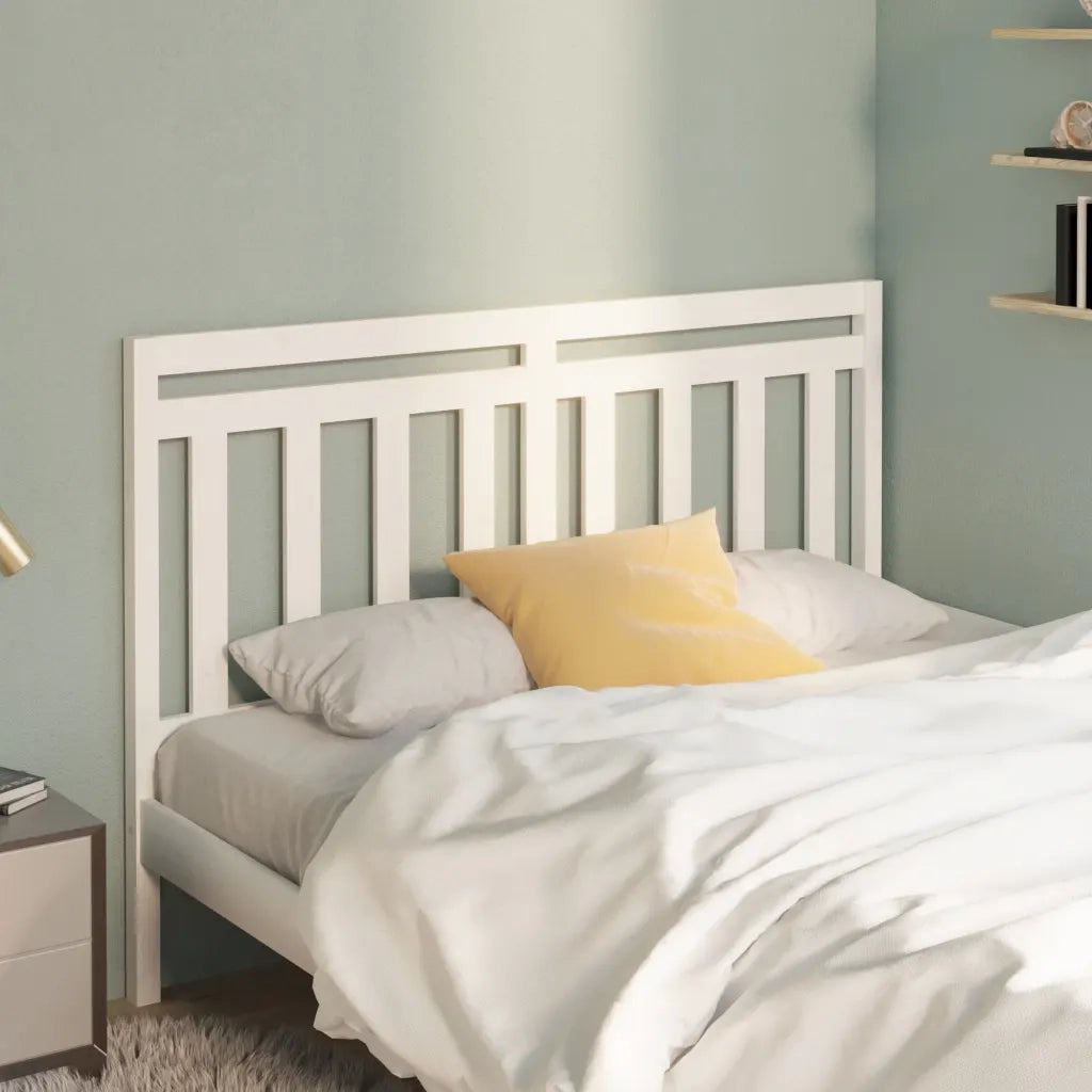 Testiera | Testata per Letto Bianca 140x4x100cm in Legno Massello di Pino