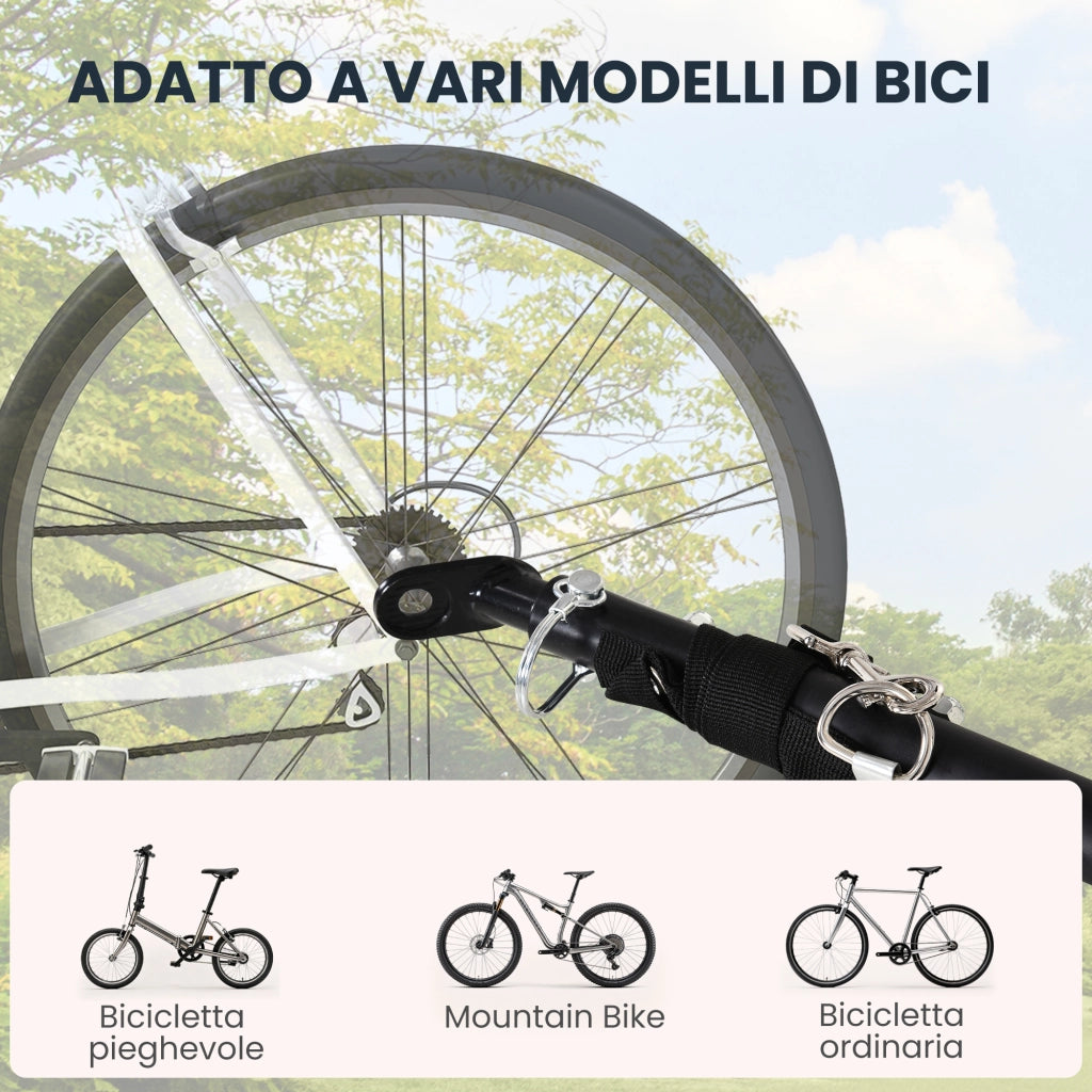 Carrello Bici con Pareti Pieghevoli ¨C Zephmum ¨C Acciaio, Nero, 139x71.5x49 cm