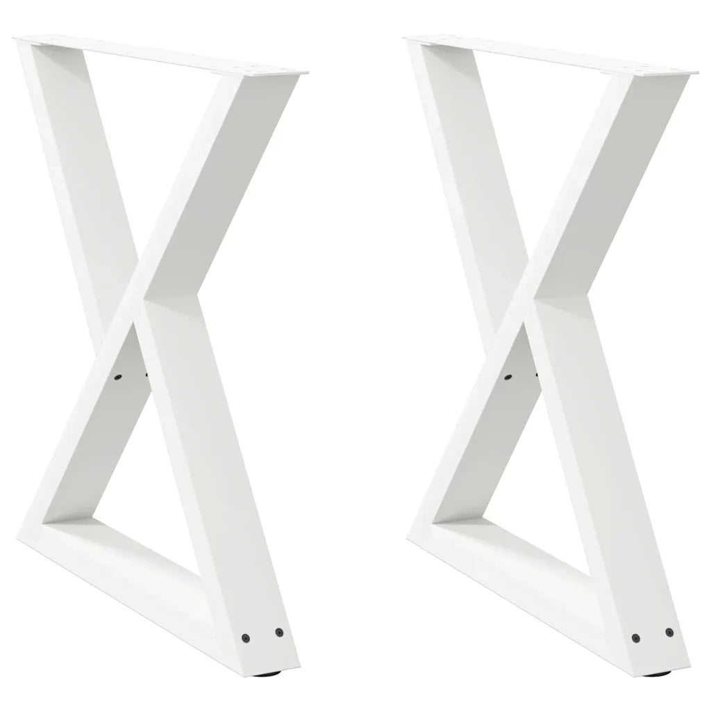 vidaXL Gambe per tavolo da pranzo 2 pz bianche 70x(72-73,3) cm in acciaio