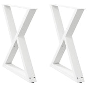 vidaXL Gambe per tavolo da pranzo 2 pz bianche 70x(72-73,3) cm in acciaio