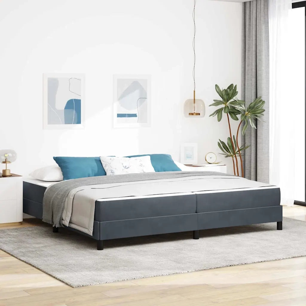 Letto a molle con materasso Grigio scuro 200 x 220 cm Tessuto 3398810