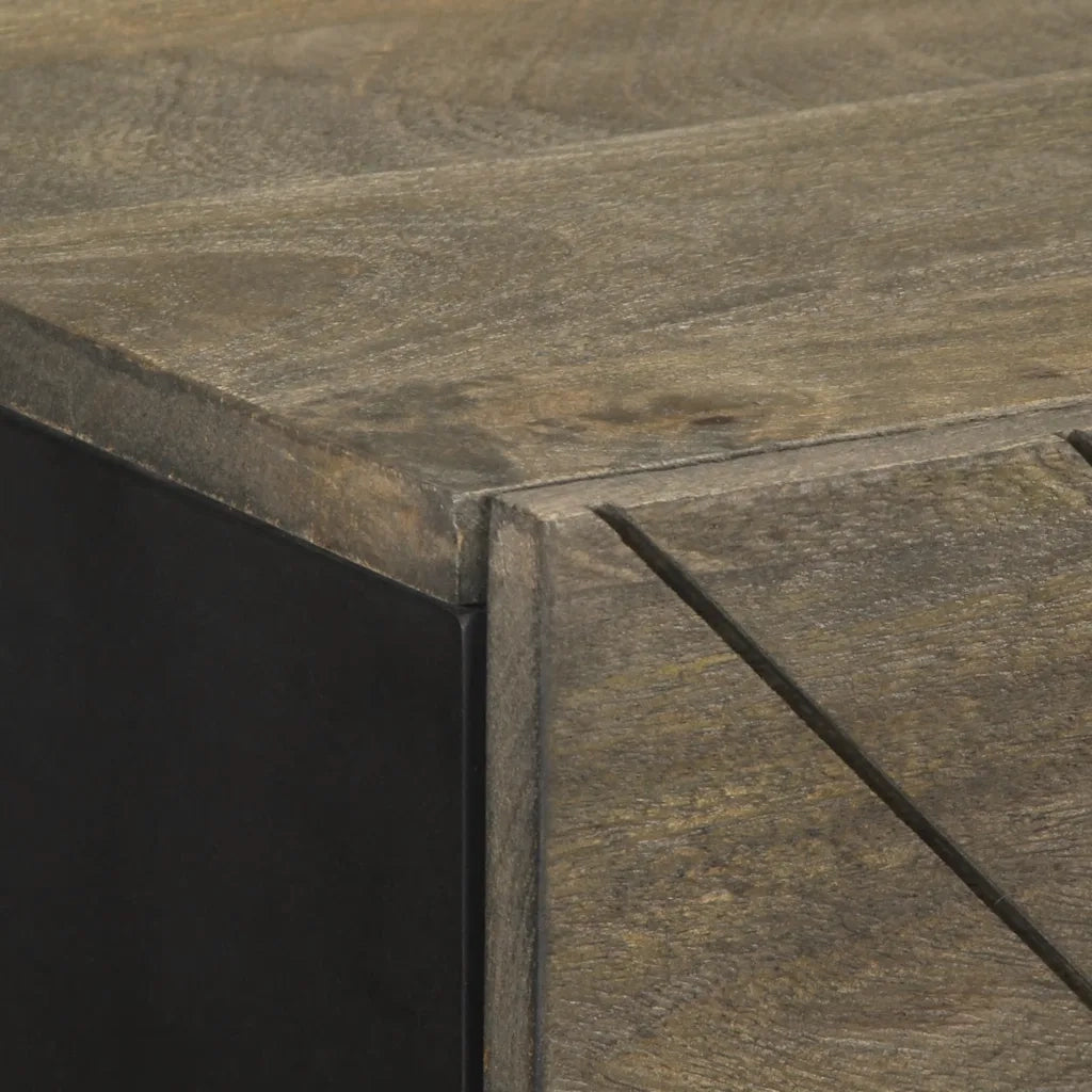 Credenza Nera 40x33x75 cm in Legno Massello di Mango 4017707