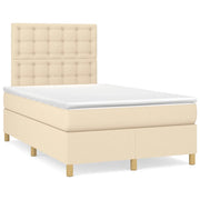 Letto a Molle con Materasso e LED Crema 120x190 cm in Tessuto 3270279