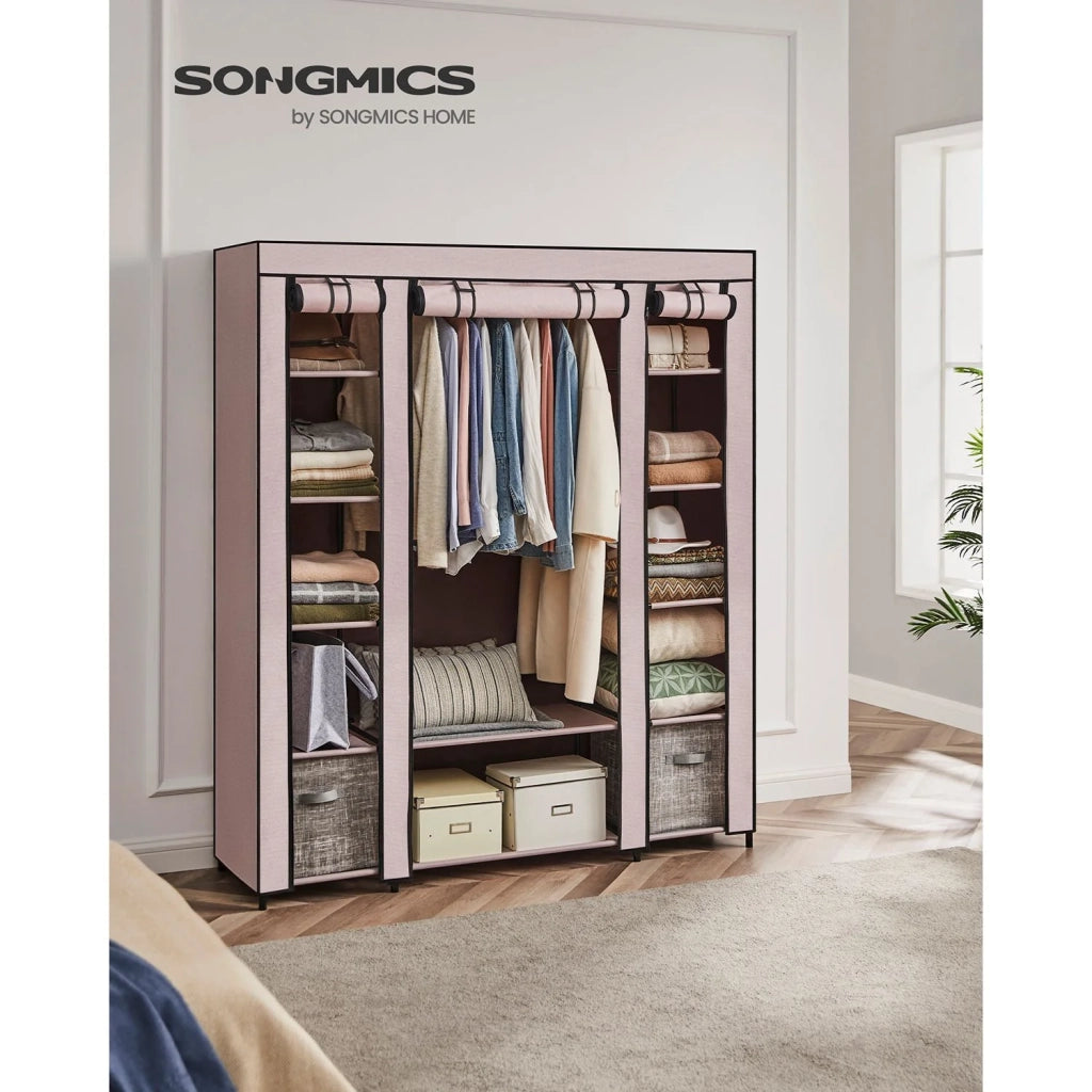 Armadio/guardaroba XXL in tessuto non tessuto 175 x 150 x 45 cm rosa 12_0004011