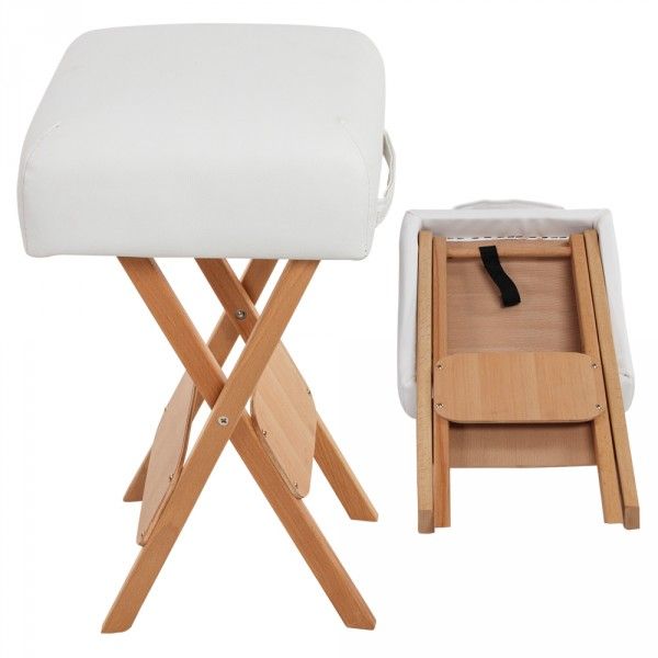 Kit massaggio professionale sgabello + cuscino mezzo cilindro + cuscino rullo bianco 08_0000469