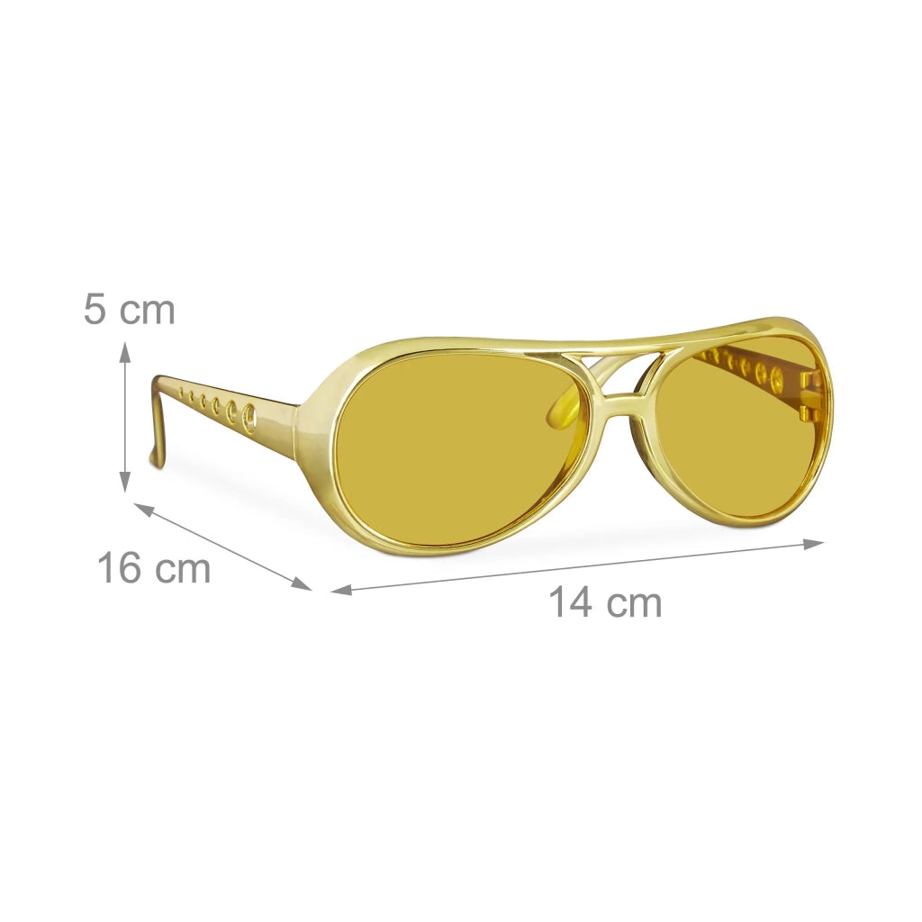 Occhiali da travestimento rapper carnevale 5 x 14 x 16 cm finitura dorata in plastica dorata 13_0004306