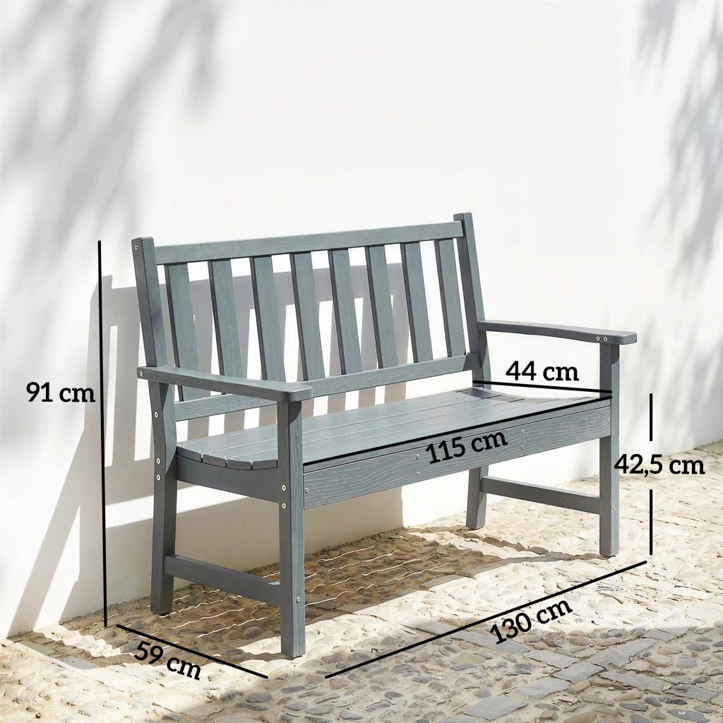 Panchina da Giardino 2 Posti ¨C zephmum ¨C Grigio Resina Polipropilene