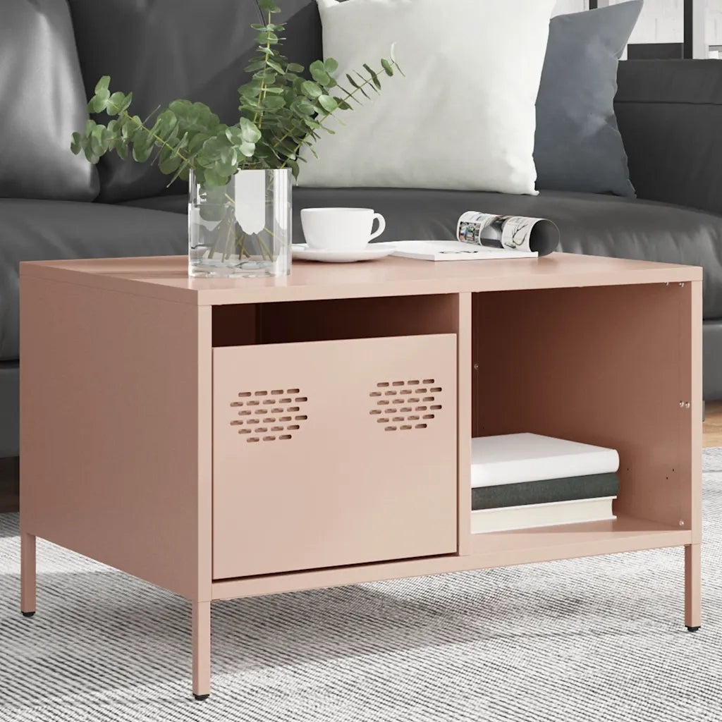 Tavolino Rosa 68,5x50x43,5 cm in Acciaio Laminato a Freddo