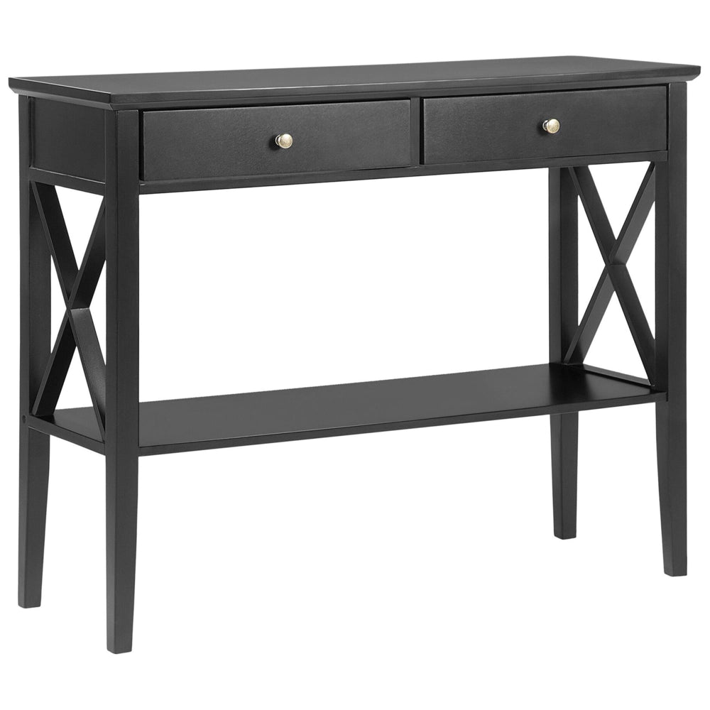 Consolle Nero 2 Cassetti Mobili Ingresso Design stile Retrò