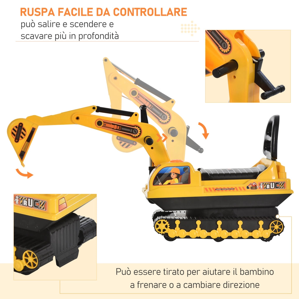Giocattolo Escavatore Cavalcabile per Bambini ¨C Zephmum ¨C 78x24x58.5 cm