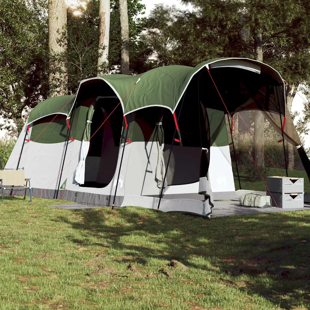 Tenda Familiare a Tunnel per 8 Persone Verde Impermeabile 94785