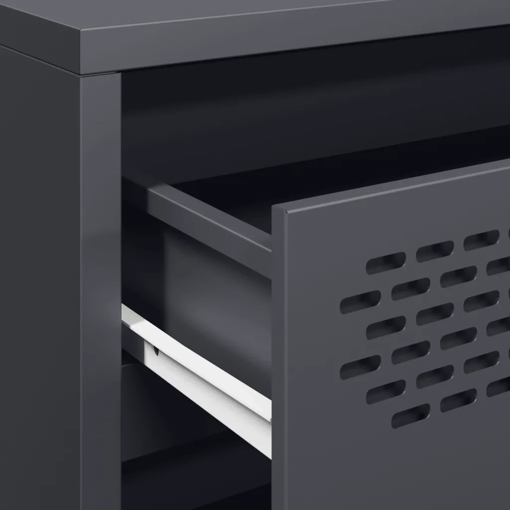 Credenza Antracite 68x39x58,5 cm in Acciaio Laminato a Freddo