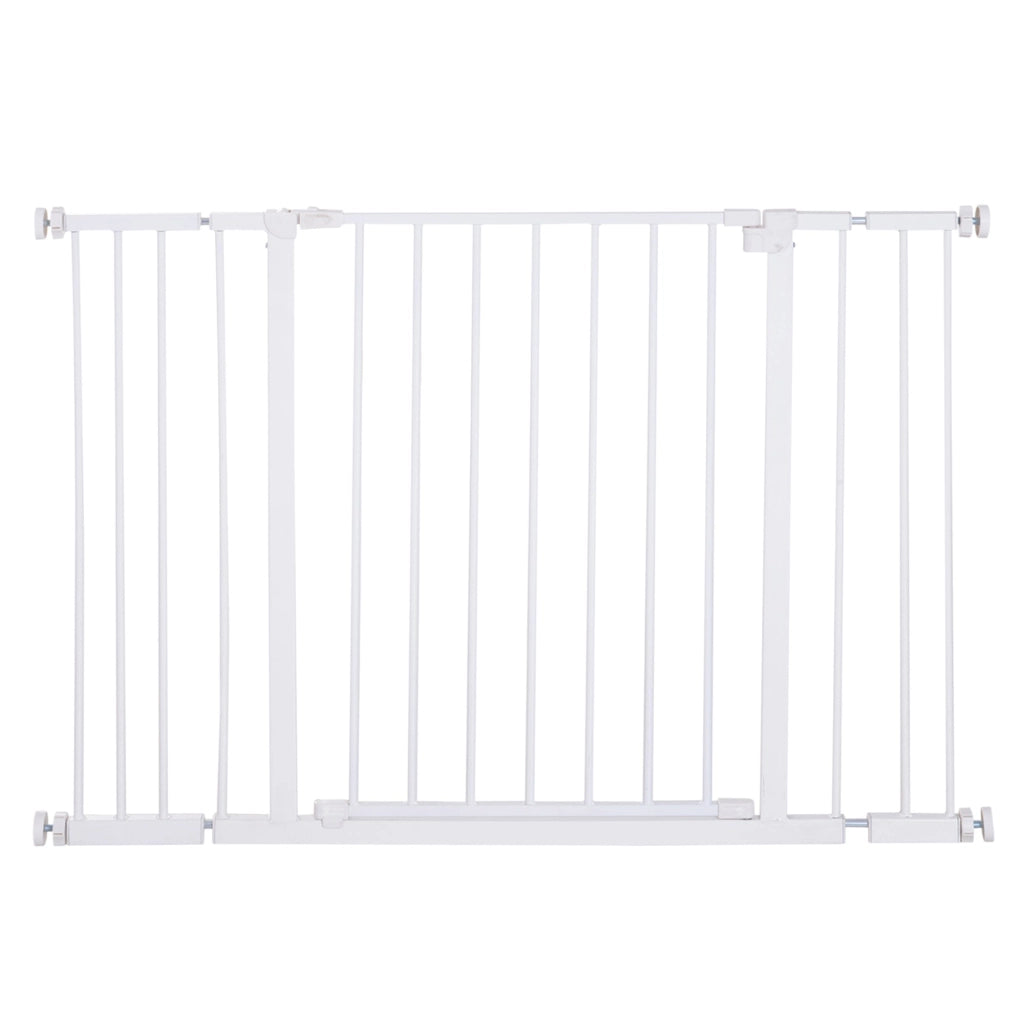 Cancelletto di Sicurezza per Animali Domestici 72-107 cm in Metallo Bianco