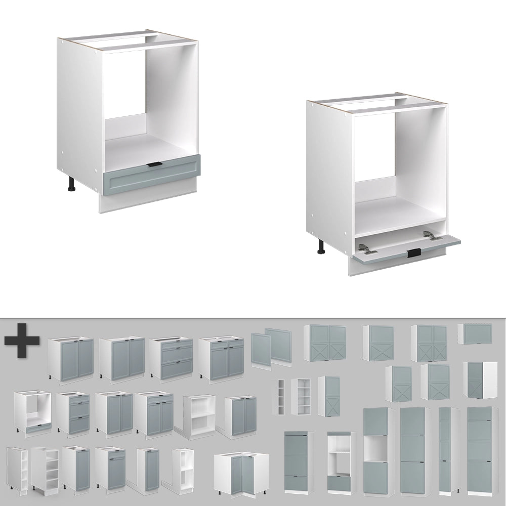 Vicco Mobile per forno da incasso Blu-grigio chiaro 60 cm , PL Marmo