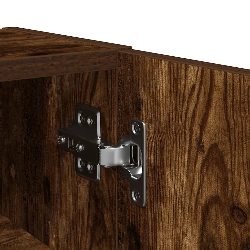 vidaXL Mobile da Bagno con Portarotolo Rovere Fumo 20,5x22x72 cm