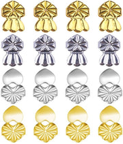 Orecchini a orecchio 16 pezzi - Pendenti d'ore in oro/argento - Materiale in rame ipoallergenico - Materiale duraturo - Progetto di moda - Dimensioni 14 x 10 mm
