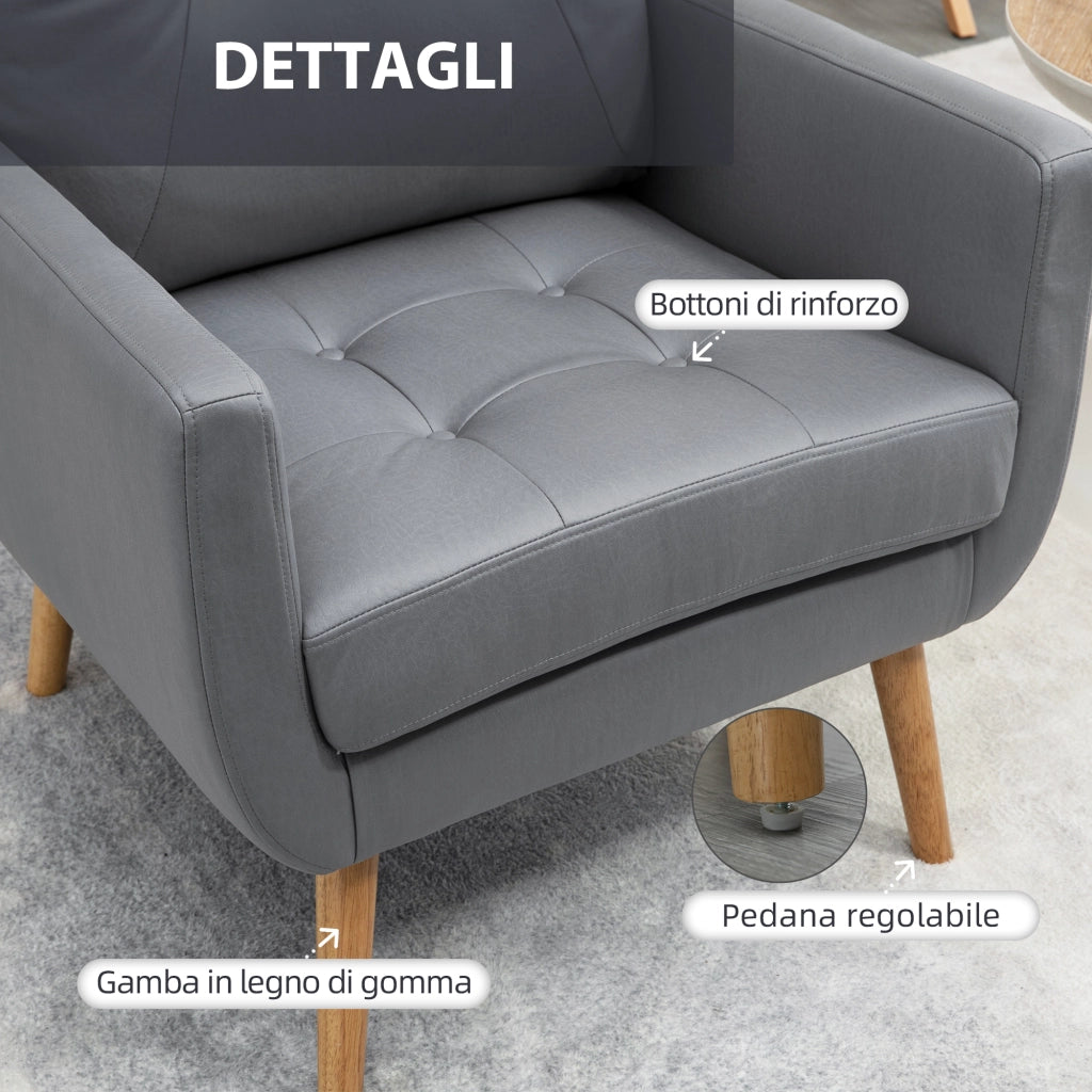 Easycomfort Sedia Moderna per Soggiorno e Camera da Letto con Seduta Imbottita e Tessuto in Microfibra, 72x73x94 cm, Grigia