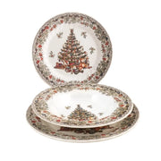 Servizio di Piatti da Tavola Season Greetings Natalizio Natale 18 Pezzi