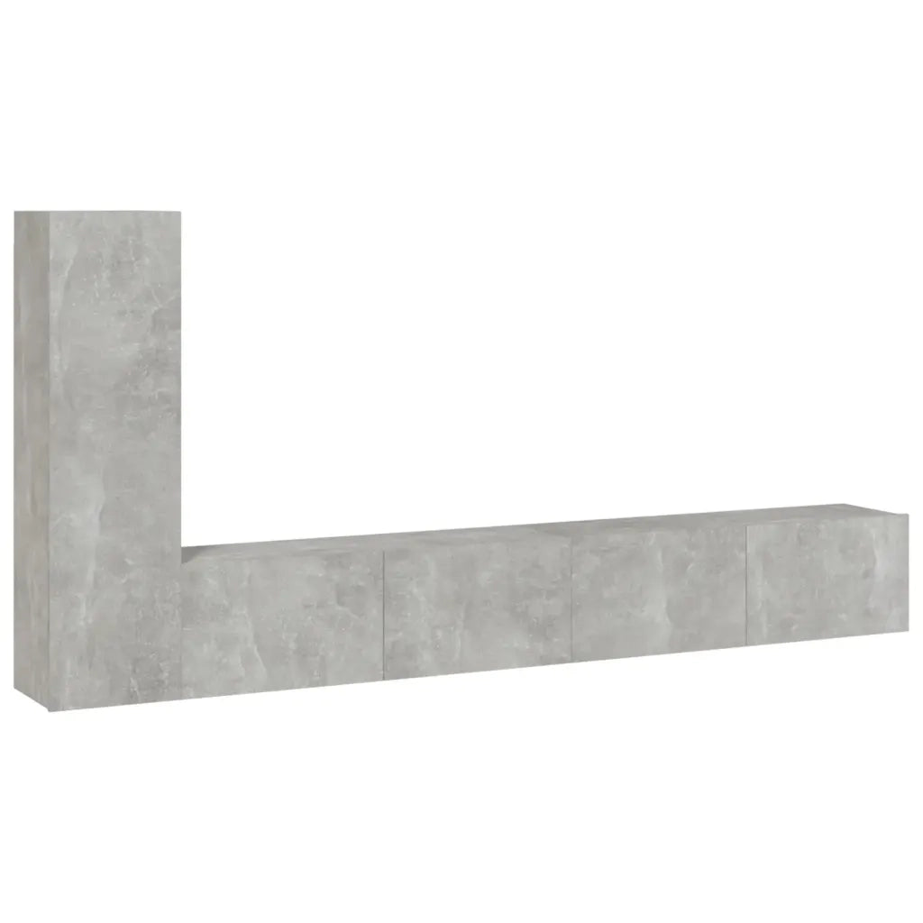 Set di Mobili Porta TV 3 pz-Credenza TV-Console TV Grigio Cemento in Legno Multistrato 530317