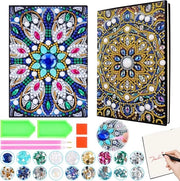 Due pezzi di pittura con diamanti Mandala A5 libro da appunti - set di hobby per bambini da 6 - 7 - 8 - 9 - 10 anni - pittura con diamanti 5D DIY - libro da appunti - hobby - ragazze - regalo - giocattolo creativo per ragazze da 10 anni