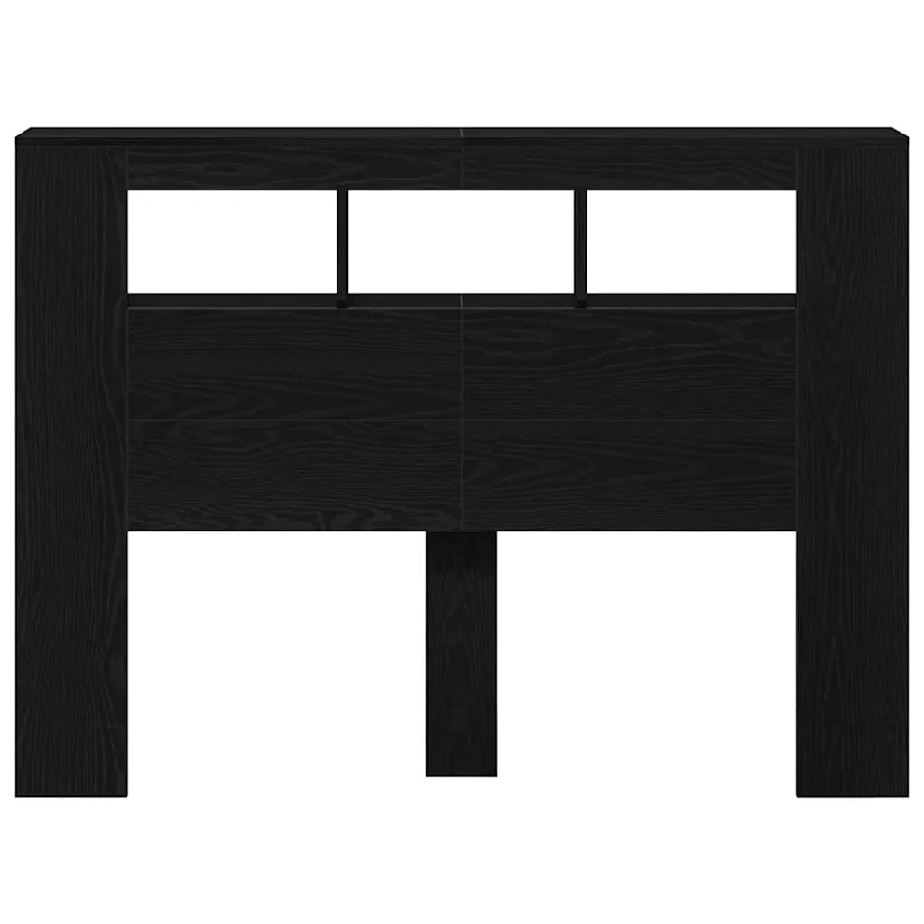 Testiera LED con strisce LED Rovere Nero 140 x 18,5 x 103,5 cm 862212