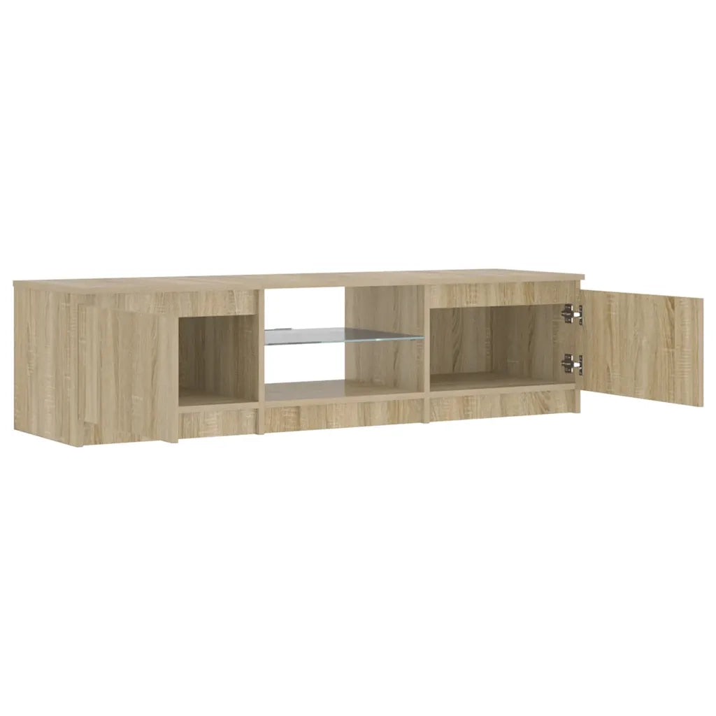 Mobile Porta TV con Luci LED Rovere Fumo 140x40x35,5 cm cod mxl 9219