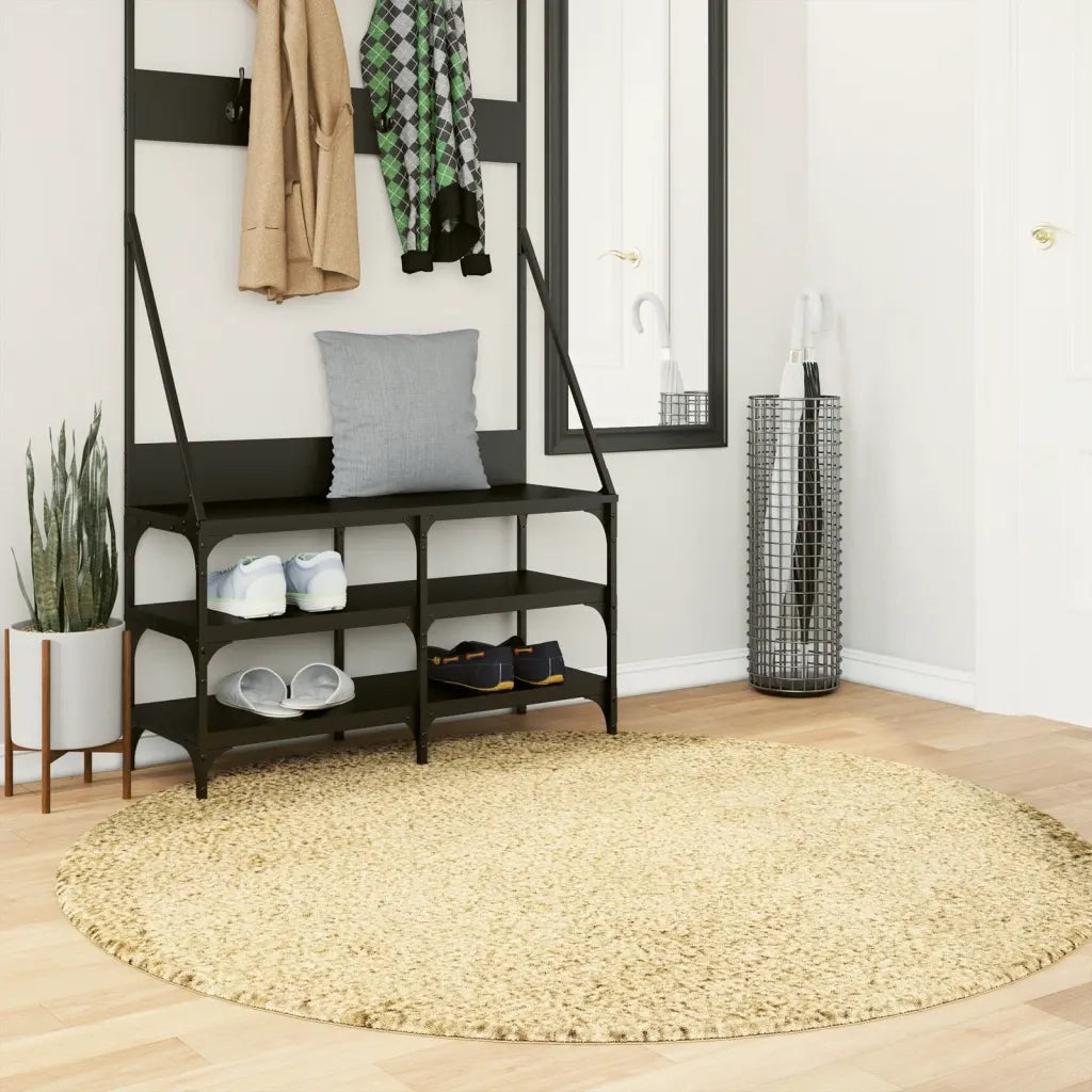 Tappeto Shaggy PAMPLONA a Pelo Lungo Moderno Oro Ã˜ 160 cm
