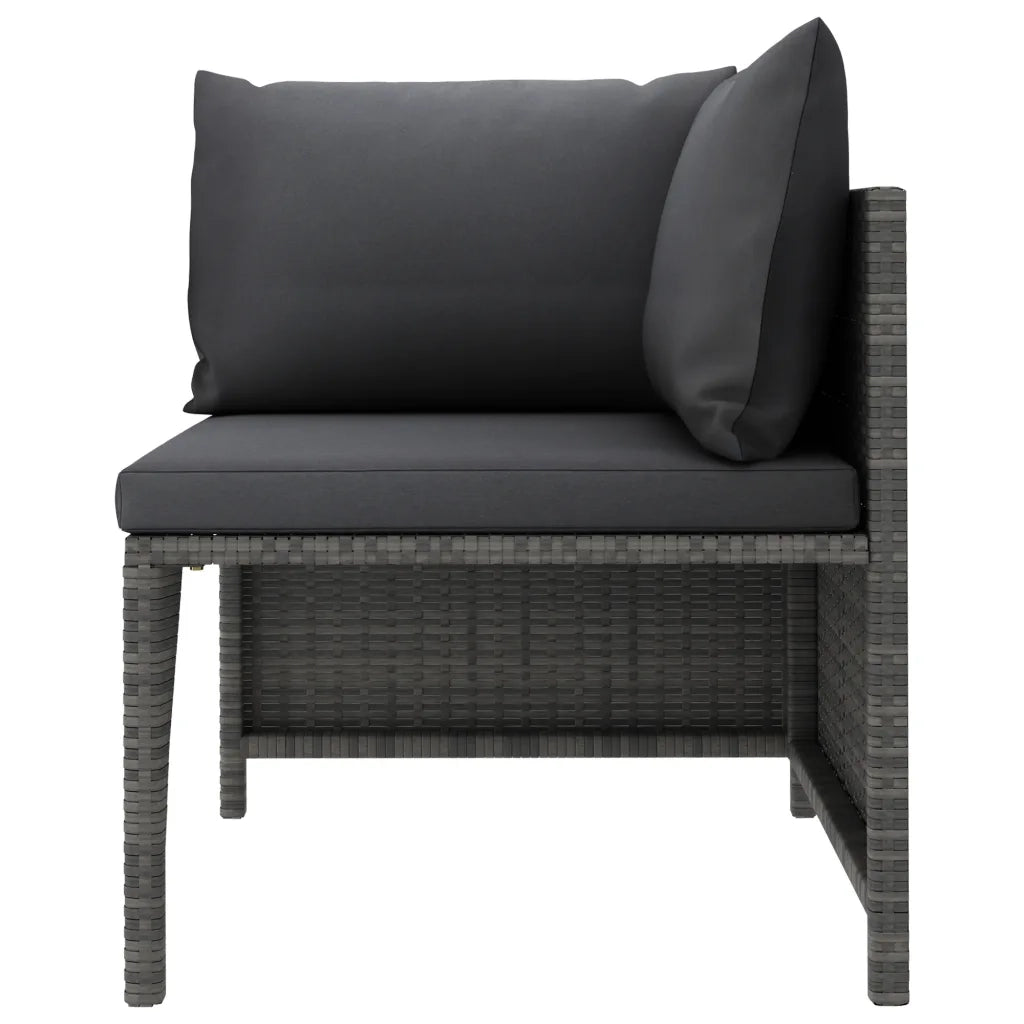 Set Divani da Giardino 6 pz con Cuscini in Polyrattan Grigio cod mxl 36277