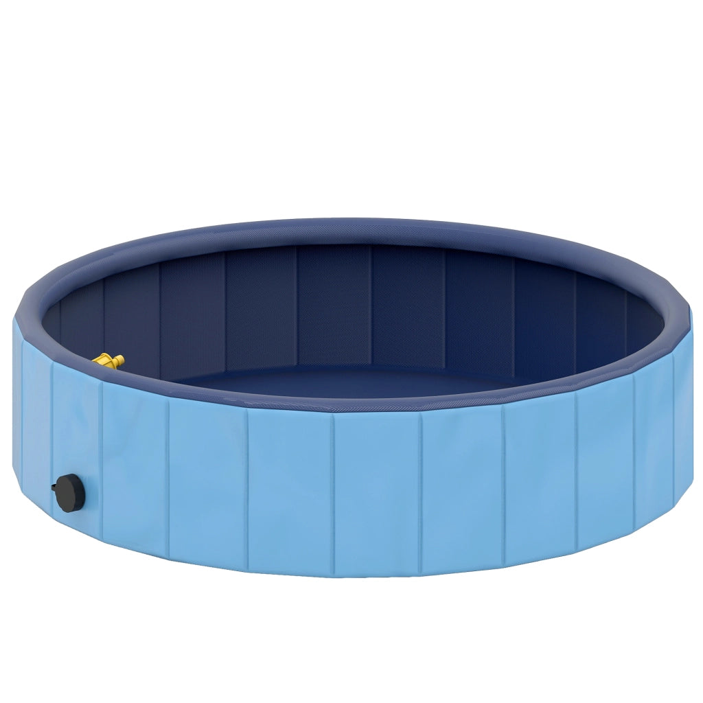 Piscina per cani pieghevole ¨C zephmum ¨C PVC antiscivolo ?100x30 cm blu chiaro