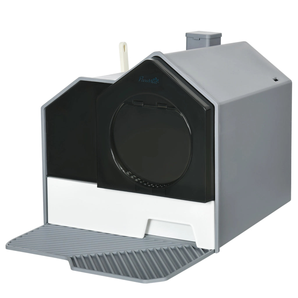 Arenero per Gatti Chiuso con Cassetto Estraibile ¨C Zephmum ¨C 47x45x42 cm Grigio