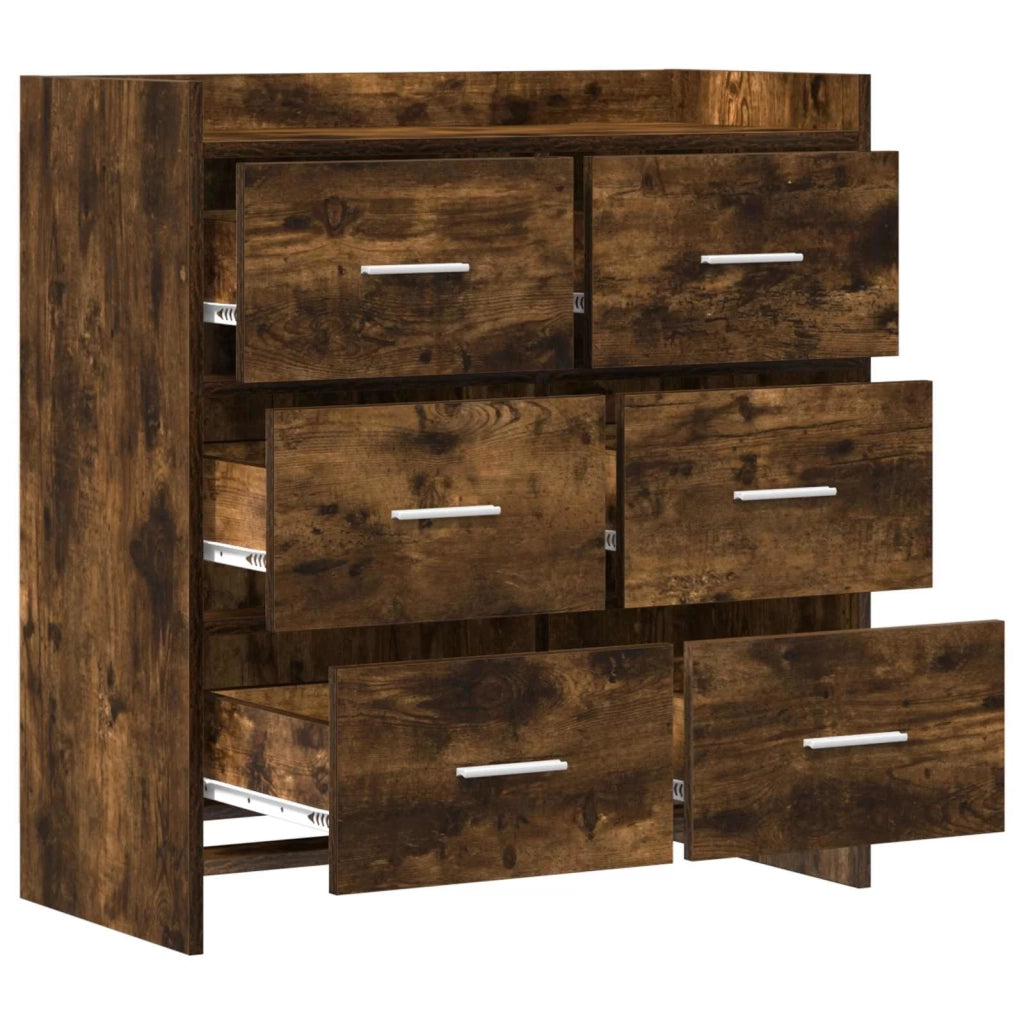 Credenza Rovere Fumo 75 x 33 x 80 cm Legno ingegnerizzato 8011103