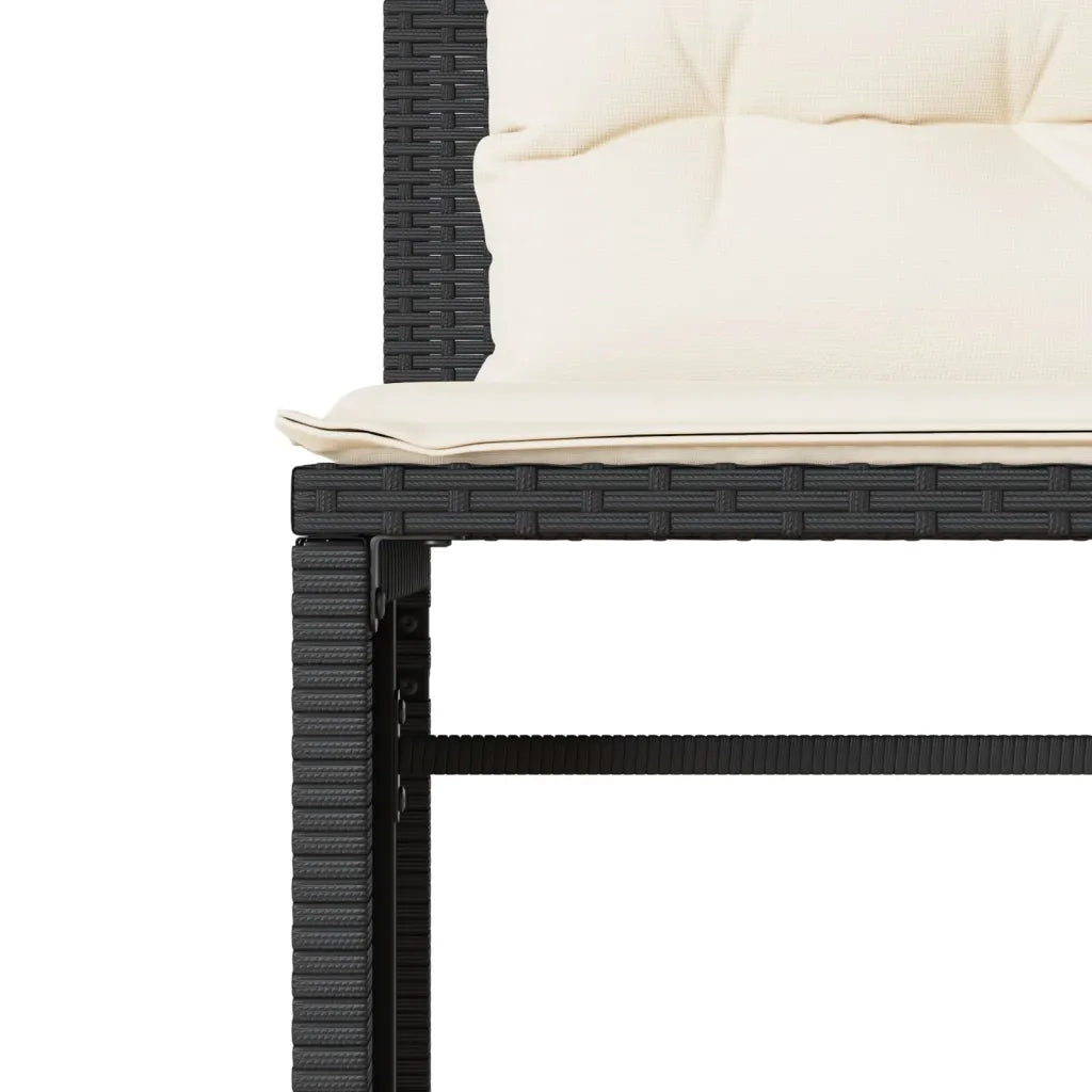 vidaXL Set Divani da Giardino 4 pz con Cuscini Nero in Polyrattan
