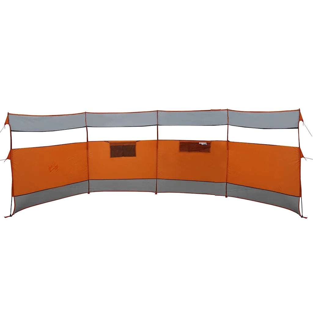 vidaXL Frangivento Campeggio Grigio Arancione 510x153 cm Impermeabile