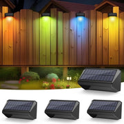 Illuminazione Esterna a Energia Solare - 4 Pezzi di Illuminazione Esterna LED - IP65 Acqua-Resistente Lampade Solari - Bianco Caldo/Cambiante di Colore