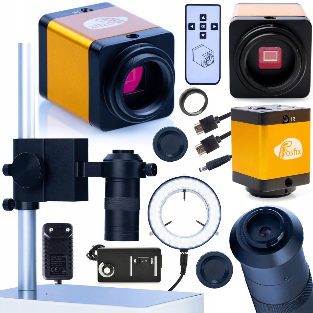 Set Microscopico PEGASUS Pro 12 MB 4 in 1 – Camera 12MP HDMI, Obiettivo 100x, Piattaforma 50/40mm, Illuminatore 56 LED