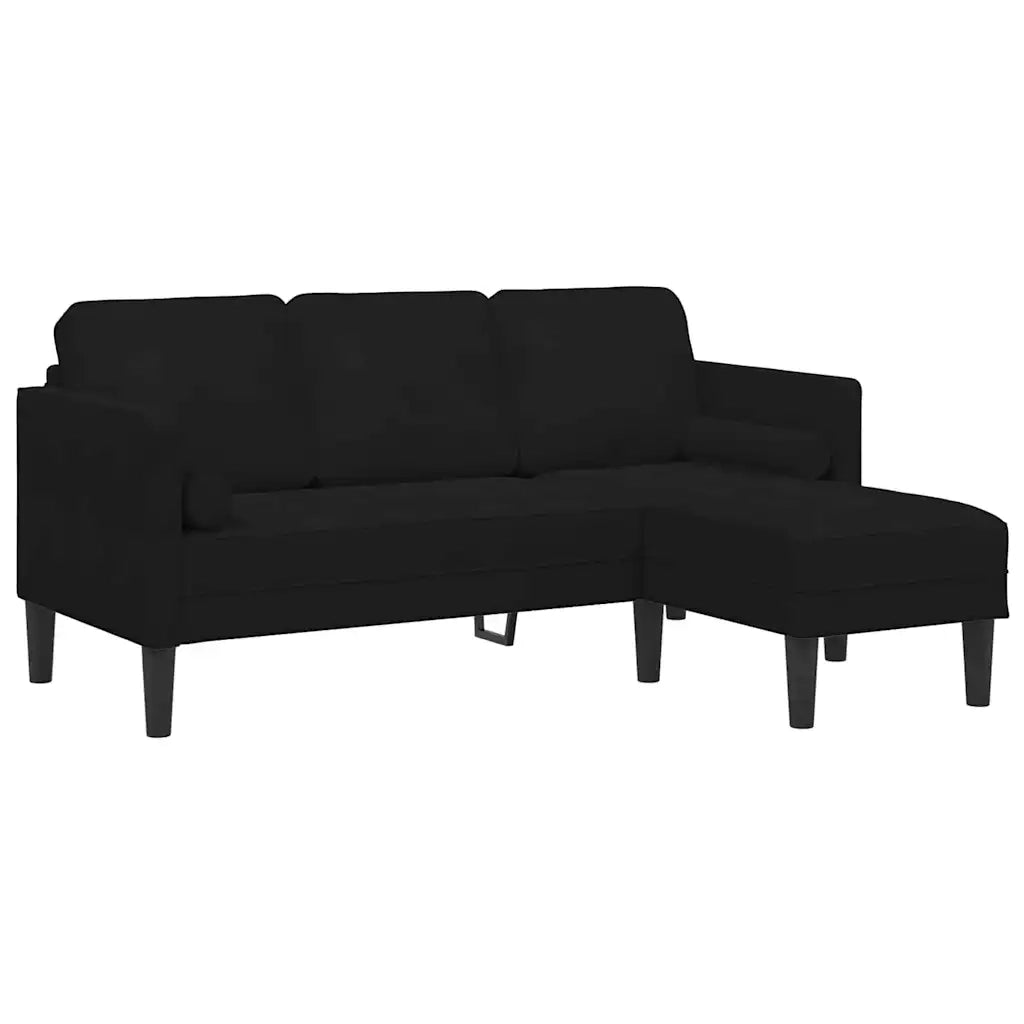 Set di divani con cuscino 2 pcs Nero Poliestere 3329270