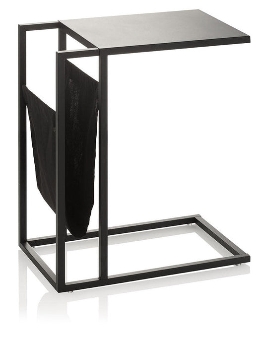 Tavolino 46x28,4x56,6 cm con Tasca in Metallo Nero