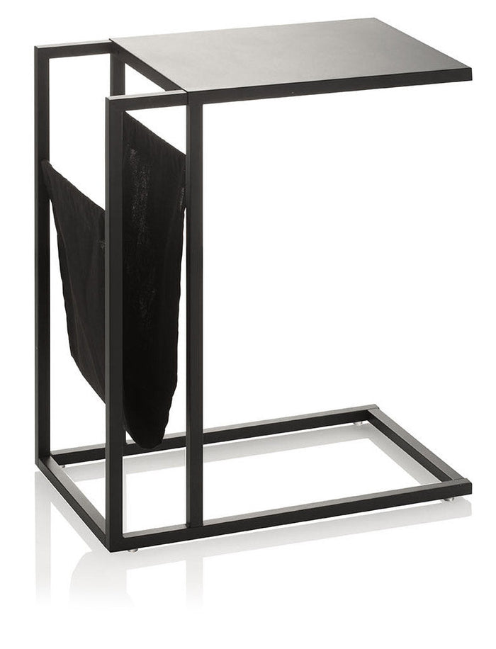Tavolino 46x28,4x56,6 cm con Tasca in Metallo Nero