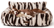 Letto per cani e gatti, morbido e soffice, Letto per gatti, Piccolo letto per cani e gatti, Letto per cani (Tela bruna, 91x72x30cm)