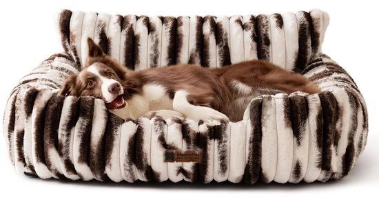 Letto per cani e gatti, morbido e soffice, Letto per gatti, Piccolo letto per cani e gatti, Letto per cani (Tela bruna, 91x72x30cm)