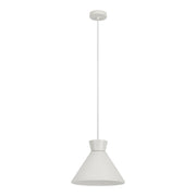 Lampada a Sospensione BEA Rossini Group 28cm - Vetro Bianco Satinato Plissettato, Attacco E27, Struttura Bianca IP20, Classe I - Illuminazione