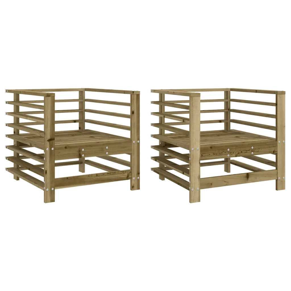 Sedia da patio-Sedie da Giardino 2 pz in Legno di Pino Impregnato