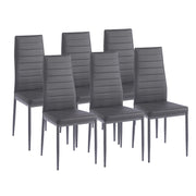 Set Sedie da Pranzo 4 o 6 Pezzi, Sedie Moderne Imbottite per Cucina Soggiorno Sala da Pranzo, Facile Montaggio con Gambe Robuste, Rivestimento in Pelle Sintetica  Grigio - 6 Pezzi